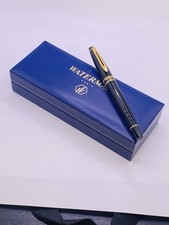 Caneta-tinteiro Waterman Expert II preta brilhante, acabamento dourado média nova na caixa França anos 90, usado comprar usado  Enviando para Brazil