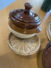 Vintage stoneware lidded for sale  BRIGG