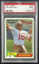 JOE MONTANA PSA 9 1981 TOPPS FOOTBALL #216 CARTÃO DE NOVATO RC 49ERS PÁTIO PERFEITO, usado comprar usado  Enviando para Brazil