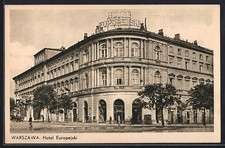 Pocztówka Warszawa, Hotel Europejski  na sprzedaż  Wysyłka do Poland