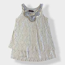 Mini vestido My Pretty Angel azul empoeirado de renda e mistura floral de seda tamanho M comprar usado  Enviando para Brazil