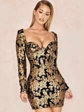 Mini vestido de coquetel House Of CB Silvaja dourado preto lantejoulas P 4 6 comprar usado  Enviando para Brazil
