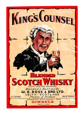 1947 W. A. ROSS & BRO, LEITH, ESCOCÊS UÍSQUE GIMBELS NEW YORK LABEL #1 comprar usado  Enviando para Brazil