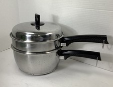 Panela de molho vintage Futura West Bend 2 qt tampa dupla caldeira alumínio comprar usado  Enviando para Brazil
