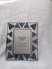 Moldura decorativa de vidro azul nó celta para fotos de 3,25 x 4,75, usado comprar usado  Enviando para Brazil