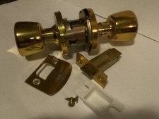 BOTÃO DE FECHADURA USADO LATÃO POLIDO MAÇANETAS DE PORTA PRIVACIDADE QUARTO 1977, usado comprar usado  Enviando para Brazil