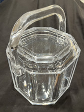 Balde de gelo octogonal acrílico vintage Lucite com tampa retrô brilhante limpo comprar usado  Enviando para Brazil
