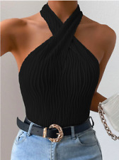 Blusa Halter Black Criss Cross Front Tamanho P M G GG comprar usado  Enviando para Brazil