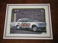 Tapete Harrop's Flying 1965 Dodge Coronet Drag Racing arte original Tim Frederick comprar usado  Enviando para Brazil