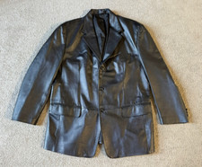 Blazer masculino J. Ferrar couro preto 3 botões casaco esportivo - Tamanho grande comprar usado  Enviando para Brazil