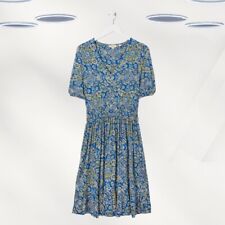 Vestido feminino Ex Fat Face meia manga jersey cintura geométrica azul, usado comprar usado  Enviando para Brazil