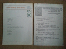 Mclaren racing letter for sale  CHATHAM