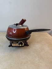 Juego de Fondue Eléctrica Oster Vintage Modelo 701-03A Rojo, Estilo Mediados de Siglo Probado segunda mano  Embacar hacia Mexico