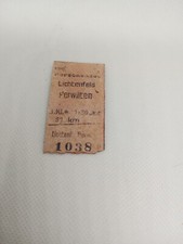 Magnes: stary bilet kolejowy (Edmondson): Lichtenfeld - Perwilten na sprzedaż  PL