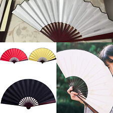 Ventilador de mão dobrável 10/13 pol. pano de seda chinês portátil madeira bambu antigo comprar usado  Enviando para Brazil