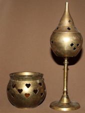 Conjunto vintage de latão queimador de incenso incensário e suporte de vela  comprar usado  Enviando para Brazil