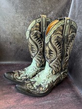Botas de couro vintage Sendra cowboy cobra verde EUA tamanho 8 UE 41, usado comprar usado  Enviando para Brazil