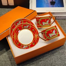 Conjunto de xícara e pires de café de cerâmica cavalo porcelana osso prato chá leite presente, usado comprar usado  Enviando para Brazil