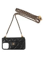 Usado, Capa de couro preta borgonha CHANEL Matelasse iPhone 14 Pro AP3553 comprar usado  Enviando para Brazil