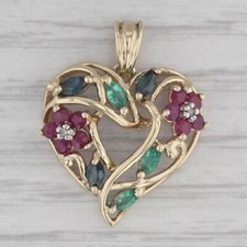 Pingente de coração feminino deslumbrante de rubi simulado corte redondo folheado a ouro amarelo 14K comprar usado  Enviando para Brazil