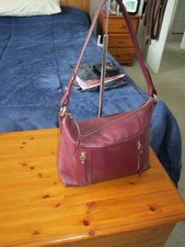 burgundy leather shoulder bag for sale  NEWCASTLE UPON TYNE