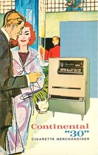 Cartão postal década de 1950 máquina de venda automática de cigarros publicidade Continental 30 23-11182 comprar usado  Enviando para Brazil