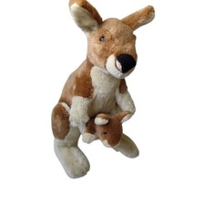 Brinquedo de pelúcia Uni-toys canguru e bebê bicho de pelúcia 40cm marrom macio realista comprar usado  Enviando para Brazil