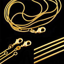 Colar de corrente de cobra folheado a ouro amarelo 18K joias masculinas femininas de 1 mm 16 a 30 polegadas comprar usado  Enviando para Brazil