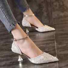 Usado, Sandálias femininas de salto alto sapatos de casamento primavera verão sapatos de cristal femininos comprar usado  Enviando para Brazil