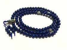 Genuíno Lápis-Lazúli 108 Contas Mala Meditação Yoga Om Pulseira Buda comprar usado  Enviando para Brazil