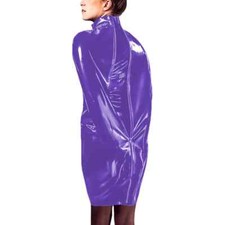  Vestido Bodycon gola alta comprimento do joelho maricas exótico PVC vestido hobble sexy clubwear comprar usado  Enviando para Brazil