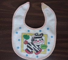 Vintage Fisher Price Śliniak dla niemowląt Zebra Kropka Kolorowy śliniak 1985 na sprzedaż  Wysyłka do Poland