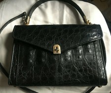 Kroko schultertasche schwarz gebraucht kaufen  Recklinghausen
