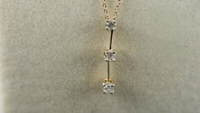 Colar pingente gota de diamante ouro amarelo 14k 0,50 ct presente passado futuro 18" comprar usado  Enviando para Brazil