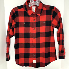 Camisa xadrez de algodão Carter's tamanho 8 infantil masculina búfalo preta e vermelha, usado comprar usado  Enviando para Brazil