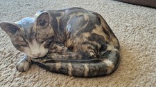 Ceramic sleeping tabby for sale  LEWES