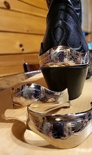 Nova Bota Cowboy Prata Brilhante Salto Placas Protetores Rands Montagem Lateral Inclui Unhas comprar usado  Enviando para Brazil