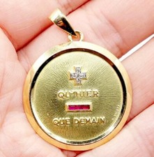 Pingente de rubi "QU'HIER QUE DEMAIN" folheado a ouro amarelo 14K 1 quilate Princess criado em laboratório comprar usado  Enviando para Brazil