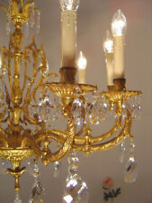 LUSTRE ANTIGO OURO FINO BRONZE CRISTAL 10 LUZES DECORAÇÃO PARA CASA Ø 26" ILUMINAÇÕES comprar usado  Enviando para Brazil