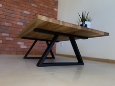 Używany, stolik kawowy drewniany dębowy LOFT wooden oak coffe table industrial na sprzedaż  PL