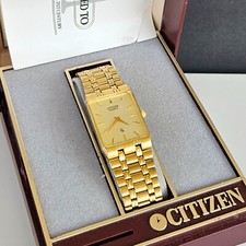 Vintage Citizen relógio de quartzo retangular tom dourado comprar usado  Enviando para Brazil