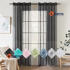 EMEMA conjunto de 2 cortinas voile transparentes com ilhós preto comprar usado  Enviando para Brazil