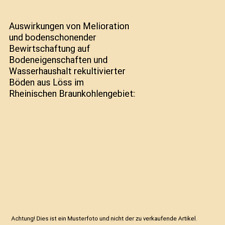 Auswirkungen melioration boden gebraucht kaufen  Trebbin