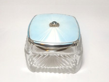 ART DECO BOM TAMANHO PRATA ESTERLINA E TAMPA GUILHOCHÊ FRASCO DE VIDRO, BIRMINGHAM 1938 comprar usado  Enviando para Brazil