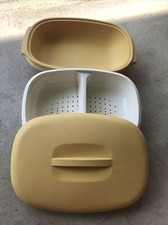 Usado, Vintage Tupperware 1273 4 Pçs Microondas Veggie Steamer 6 Xícaras Colheita Ouro comprar usado  Enviando para Brazil