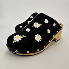 Tamanco Sleeper Black Daisy Matilda Shearling seda/madeira tamanho 40/EUA 9-9.5 NOVO SEM ETIQUETAS comprar usado  Enviando para Brazil