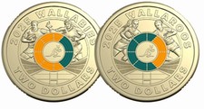 **NOWY**AUSTRALIA_2 x 2 dolary 2025_Rugby_Wallaroos i Wallabies_lose_unc na sprzedaż  Wysyłka do Poland