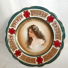 Usado, Placa de armário retrato assinada pintada à mão estilo Royal Vienna Constance 11,5" MZ comprar usado  Enviando para Brazil