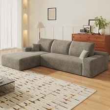 Sofá de nuvem seccional em forma de L 107" com chaise de pelúcia voltada para a esquerda sofá desossado, usado comprar usado  Enviando para Brazil