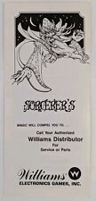 Williams sorcerer pinball for sale  NORTHWICH